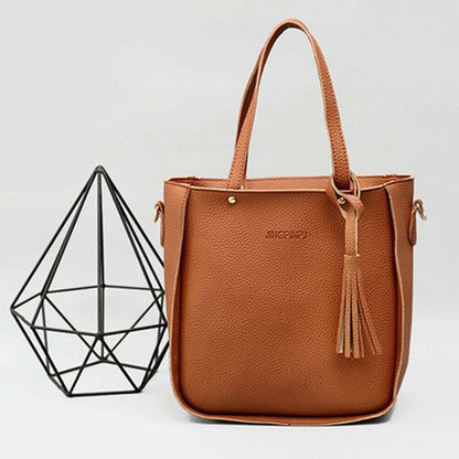 4pcs Women Fashion Solid PU Leather