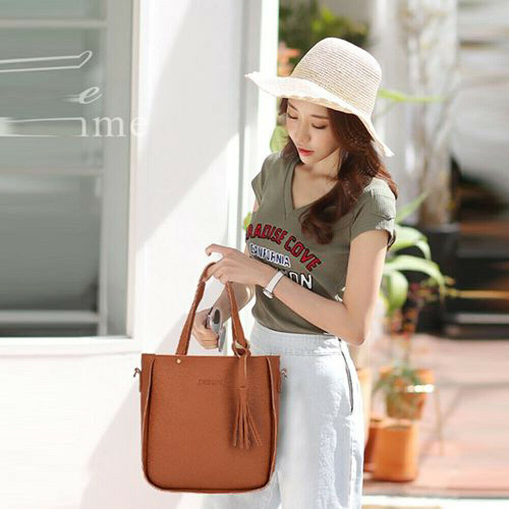 4pcs Women Fashion Solid PU Leather