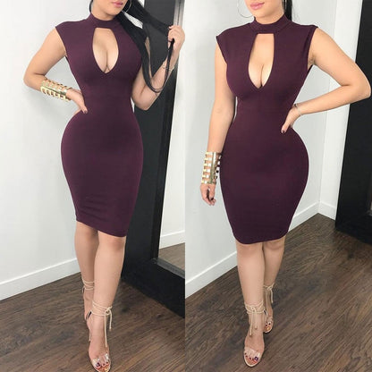 Fashion Womens Dress Sexy Casual Summer Short Mini Dress Party Evening Bodycon Sleeveless Dresses Wine Red Dresses Vestidos