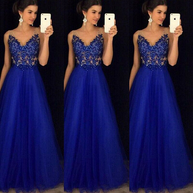 Classic long lace formal party dress for women, tendances