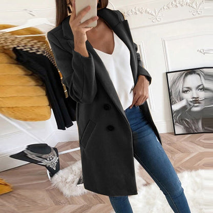 Women Wool Jacket Female Long Sleeve Winter Coat