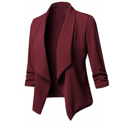 Business Office Women Blazer Solid Color Long Sleeve Women Coat