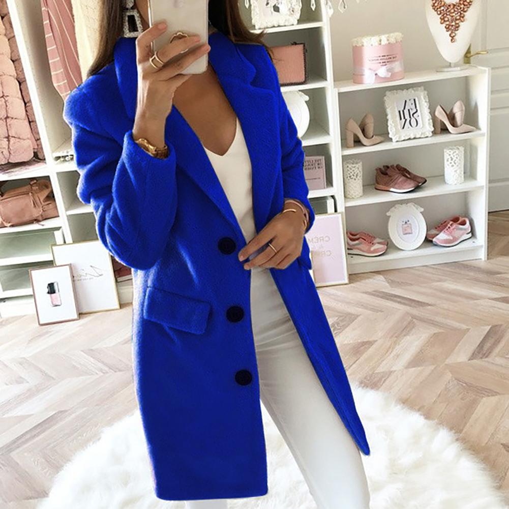 Women Wool Jacket Female Long Sleeve Winter Coat