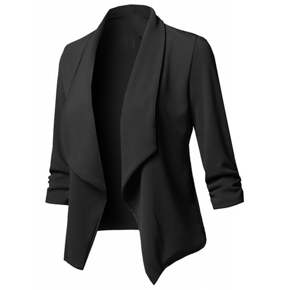 Business Office Women Blazer Solid Color Long Sleeve Women Coat