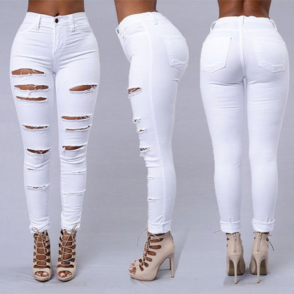 Hot sale ripped jeans for women sexy  fashion casual pant spring and summer clothing