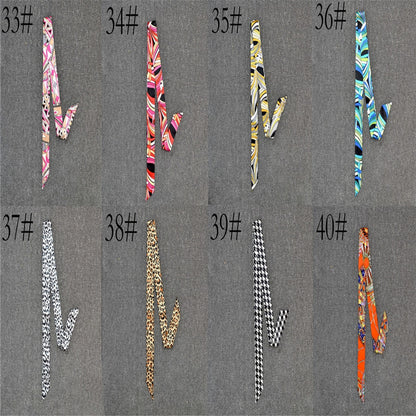 New Silk Small Women Fashion Scarf Hair Band Bags Handle Decoration Tie Multifunction Hand Ribbon Scarf Multifunctional