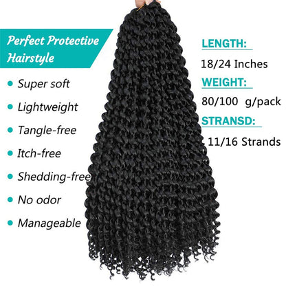 Passion Twist Crochet Hair Ombre Brown Water Wave Hair Pre-looped Crochet Braids Hair