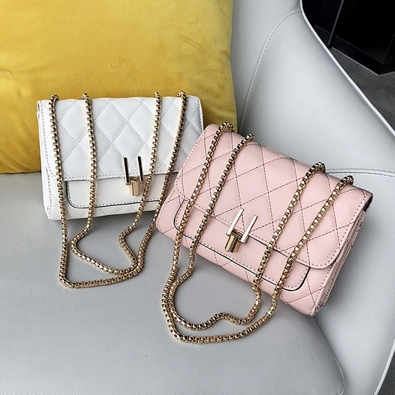 High quality Rivet Chain PU Leather Crossbody Bags Women Fashion Shoulder Bag Small