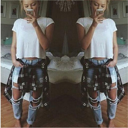 New Woman Big Ripped Jeans Fashion Sexy Loose Denim Pants Trendy Boyfriend Jeans