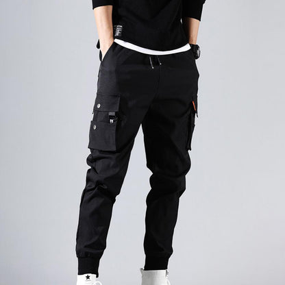 Fashion Men Pants Solid Color Thin Male Men Beam Feet Cargo Pants for Daily Life