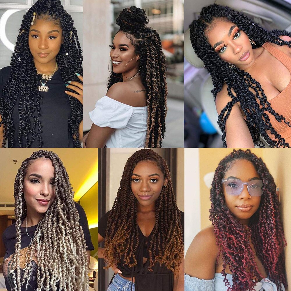 Passion Twist Crochet Hair Ombre Brown Water Wave Hair Pre-looped Crochet Braids Hair