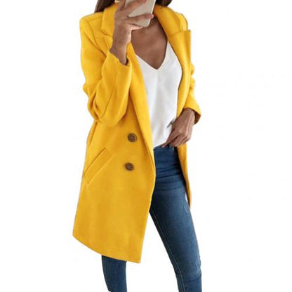 Women Wool Jacket Female Long Sleeve Winter Coat