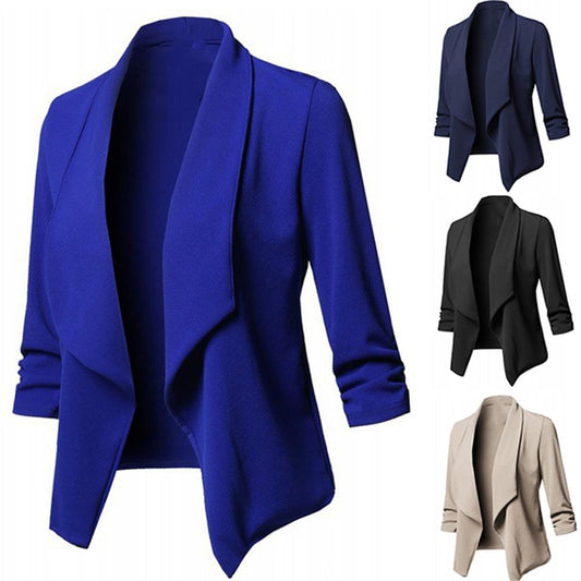 Business Office Women Blazer Solid Color Long Sleeve Women Coat