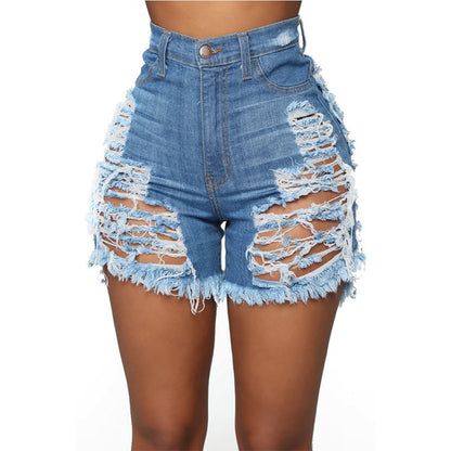 New 6 Color Summer Women Shorts Jeans Fashion Sexy Ripped Hole High Waist Denim