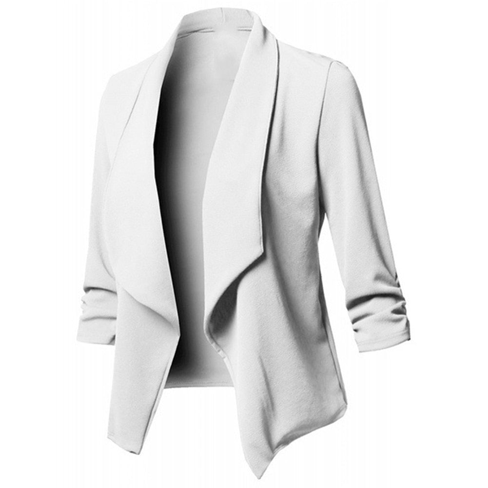 Business Office Women Blazer Solid Color Long Sleeve Women Coat