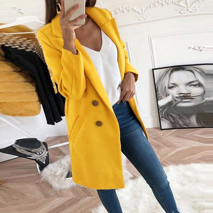 Women Wool Jacket Female Long Sleeve Winter Coat