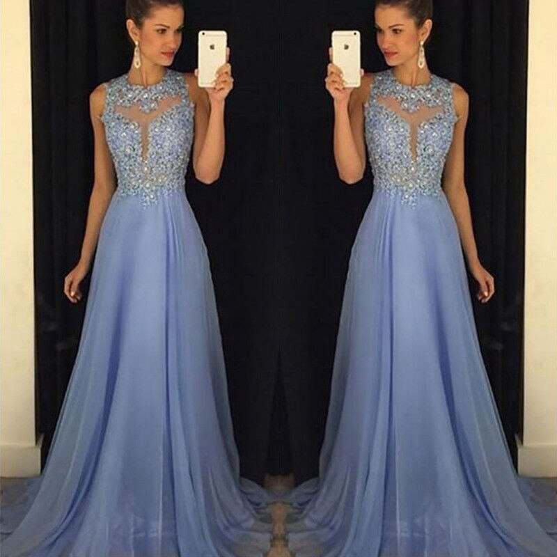 Classic long lace formal party dress for women, tendances