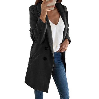 Women Wool Jacket Female Long Sleeve Winter Coat