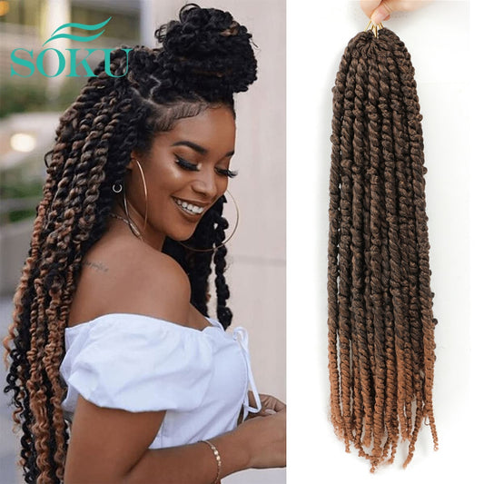 Passion Twist Crochet Hair Ombre Brown Water Wave Hair Pre-looped Crochet Braids Hair