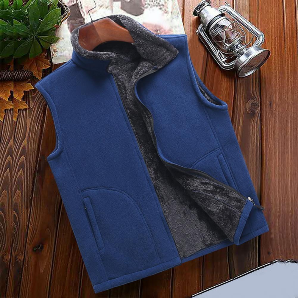 Fashion Chic Men Vest Winter Waistcoat  Zipper Coat