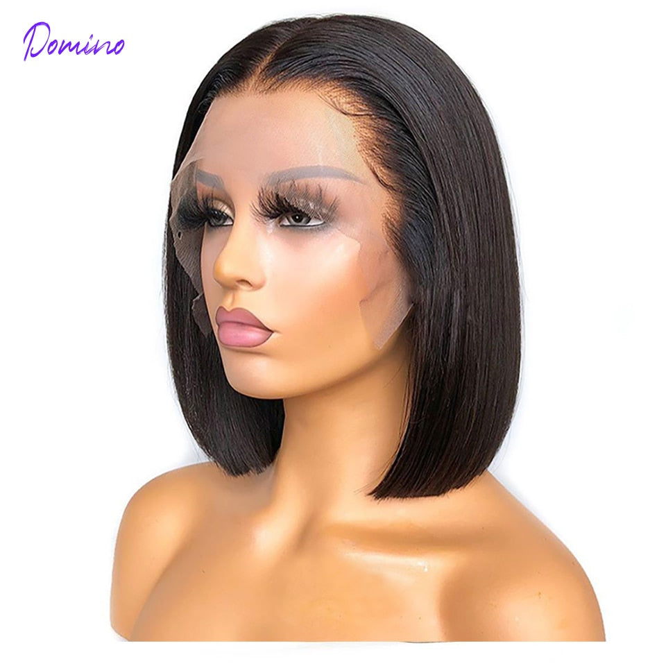 Domino Highlight Bob Wig Human Hair Brazilian Ombre Lace Closure Wig T Part Human Hair Wig Short Bob Human Hair Wig For Women