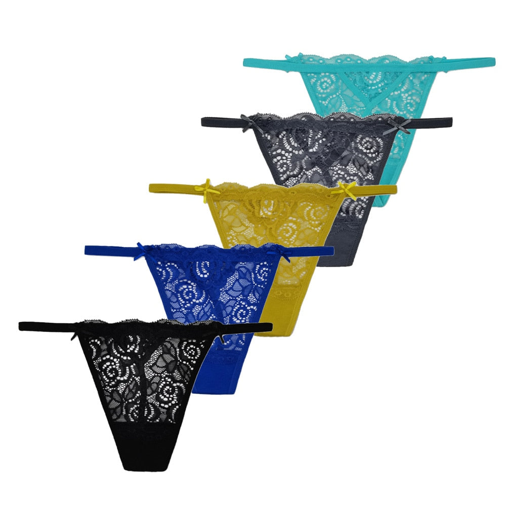 5 PCS/Set Transparent Underwear Ladies Lingerie Panty  Womens G String