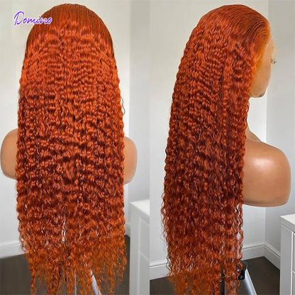 Orange Ginger Color Lace Front Wigs Brazilian Remy Hair Straight Front Wig Human Hair Orange Ginger Wig Human Hair Pre Plucked