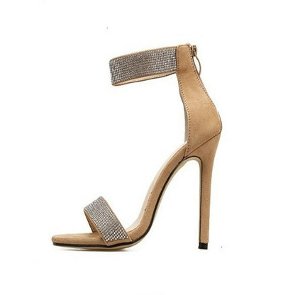 Summer Women Thin High Heels Shoes Sandals Transparent Gladiator Ankle Strap Sexy Pump Female Party Wedding Ladies Plus Size