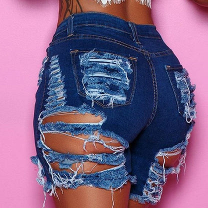 Woman Fashion sexy high waist jeans shorts street hipster shorts clothes S-2XL