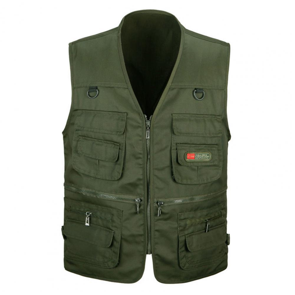 New Male Casual Summer Sleeveless Work Vest Men Classic Multi Pocket Photograph Waistcoat Tactical Masculino Overall Vest Jacket