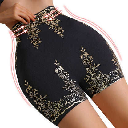 Women  Body Contortions High Waists, Hip Lifts, Gold Stamping Safety Leggings