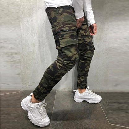 Men Fashion Joggers Camouflage Jeans Youth Personality Slim Trend Jeans Trousers