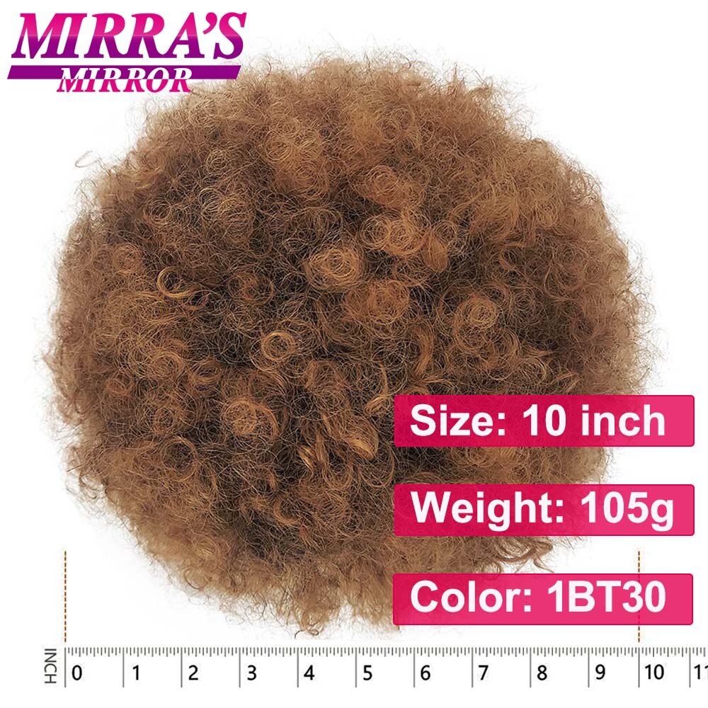 Afro Puff Drawstring Ponytail Hair 10 Inch Short Afro Kinkys Curly Afro Bun Extension Hair