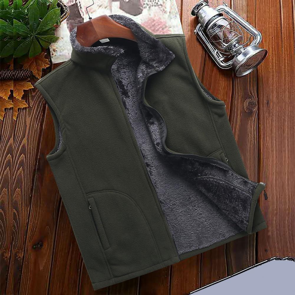 Fashion Chic Men Vest Winter Waistcoat  Zipper Coat