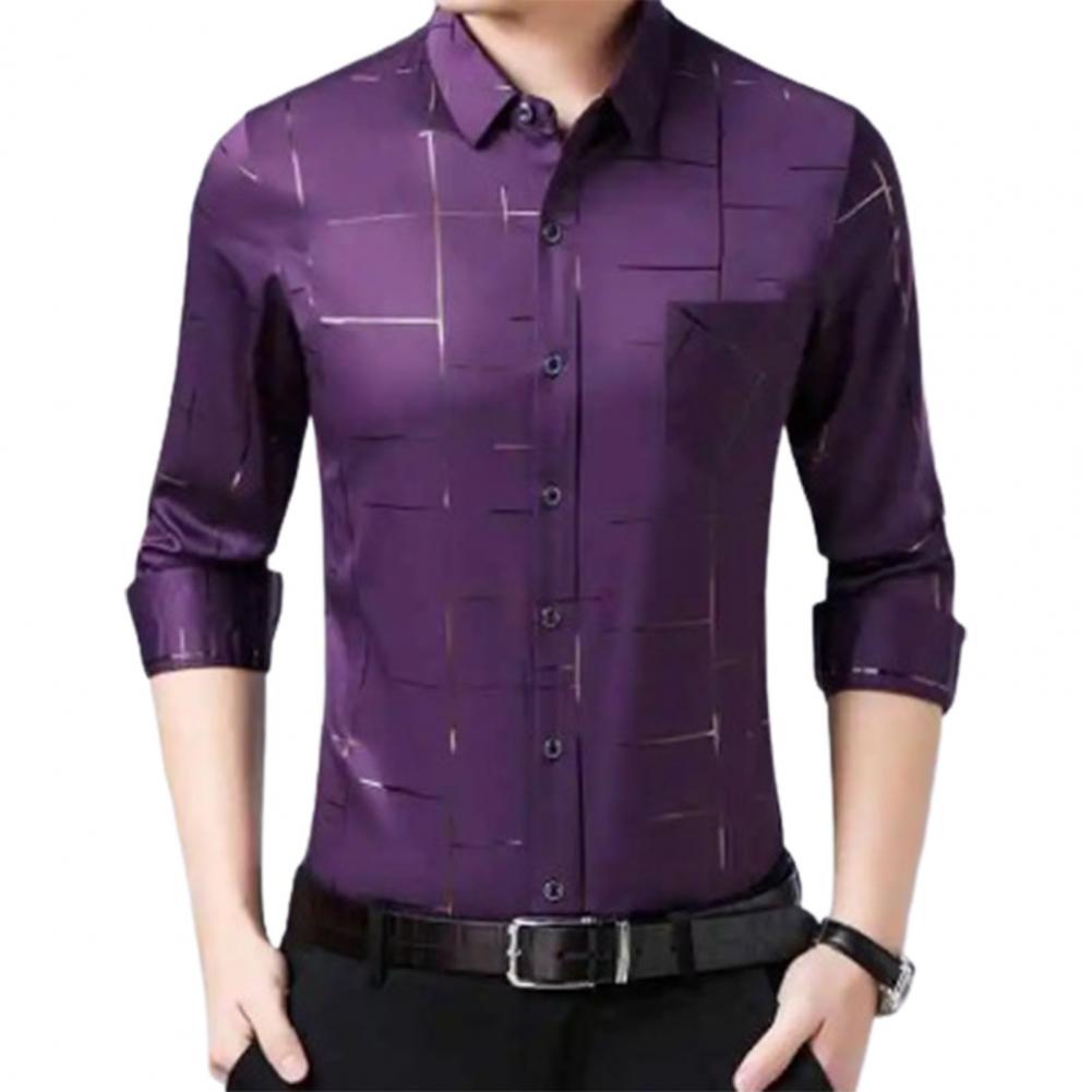 Elegant Men Single-breasted Cardigan shirt With Button