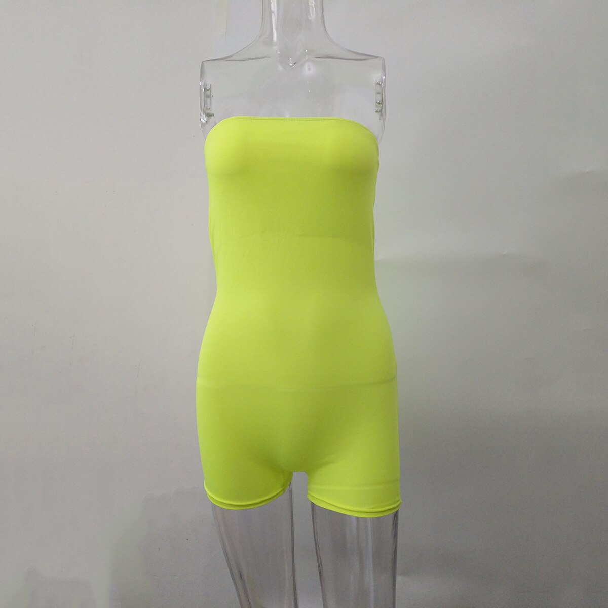 New Women Jumpsuits Stretch Fitness Sport Fluorescent Green Top Bodysuit Summer