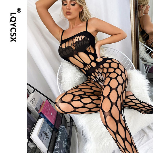 Plus Size Camisole Sexy Bodystocking Women&#39;s Stocking Sexy Tights Crotchless Pantyhose Mesh Socks Fishnet Tights Body Stockings