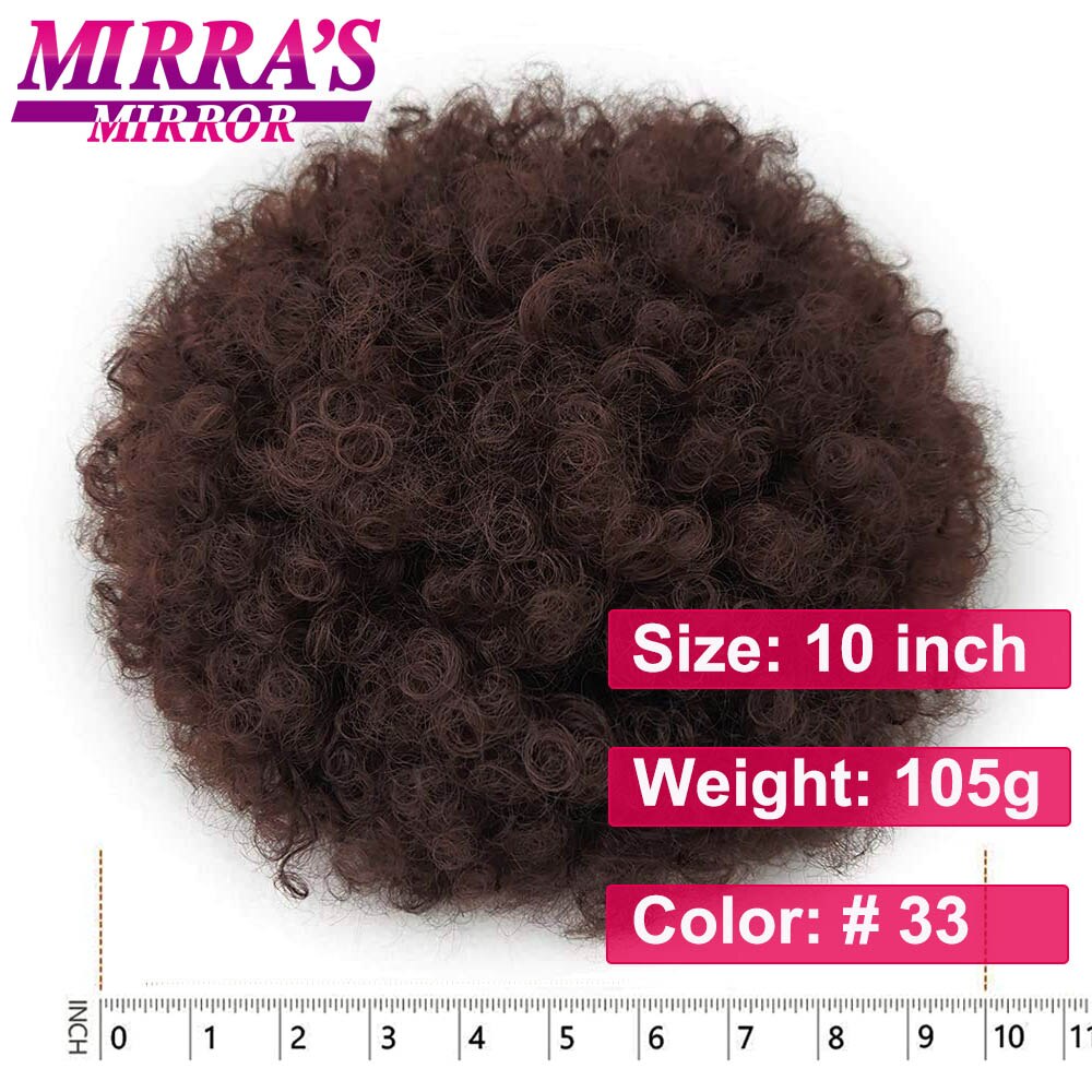 Afro Puff Drawstring Ponytail Hair 10 Inch Short Afro Kinkys Curly Afro Bun Extension Hair