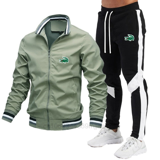 Jogging Men&#39;s Clothing Men&#39;s Full Men&#39;s Suit 2-piece Men&#39;s Suit Top Men&#39;s Sweatshirt Sports Training Set Jacket