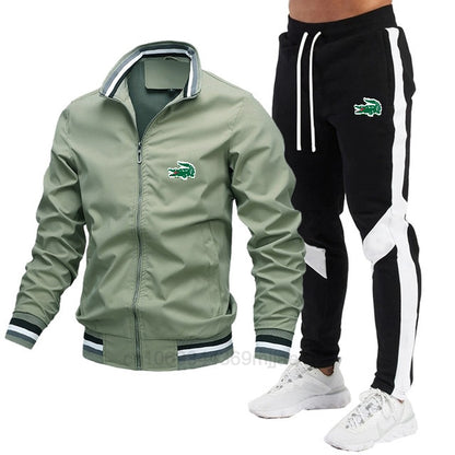 Jogging Men&#39;s Clothing Men&#39;s Full Men&#39;s Suit 2-piece Men&#39;s Suit Top Men&#39;s Sweatshirt Sports Training Set Jacket