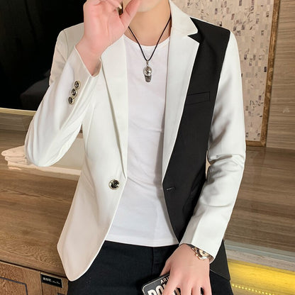 Tulututu Plus, Men Printed Suit Male Blazer Stand-up Collar Casual Suit Thin Jacket 3XL