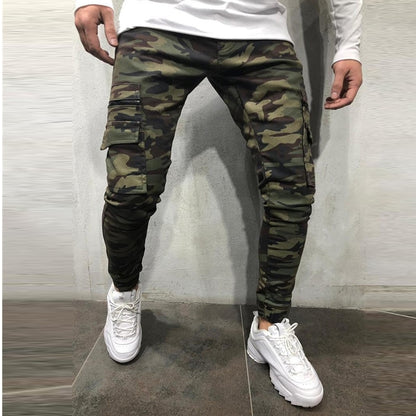 Men Fashion Joggers Camouflage Jeans Youth Personality Slim Trend Jeans Trousers