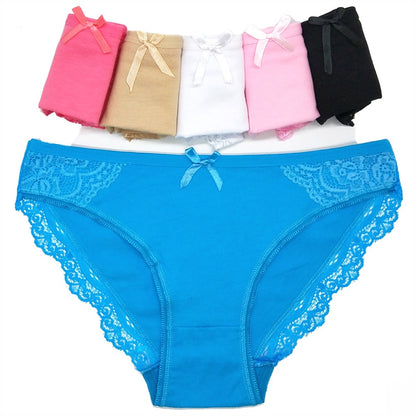 5 PCS/Set Sexy Lace Female Cotton Panties