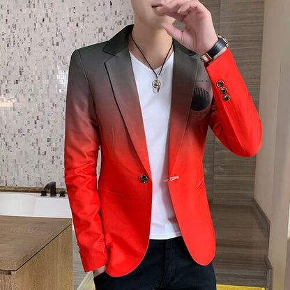 Tulututu Plus, Men Printed Suit Male Blazer Stand-up Collar Casual Suit Thin Jacket 3XL