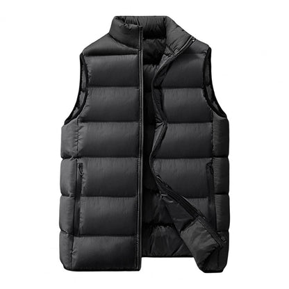 Fashion Chic Men Vest Coat Padded Pockets Cardigan