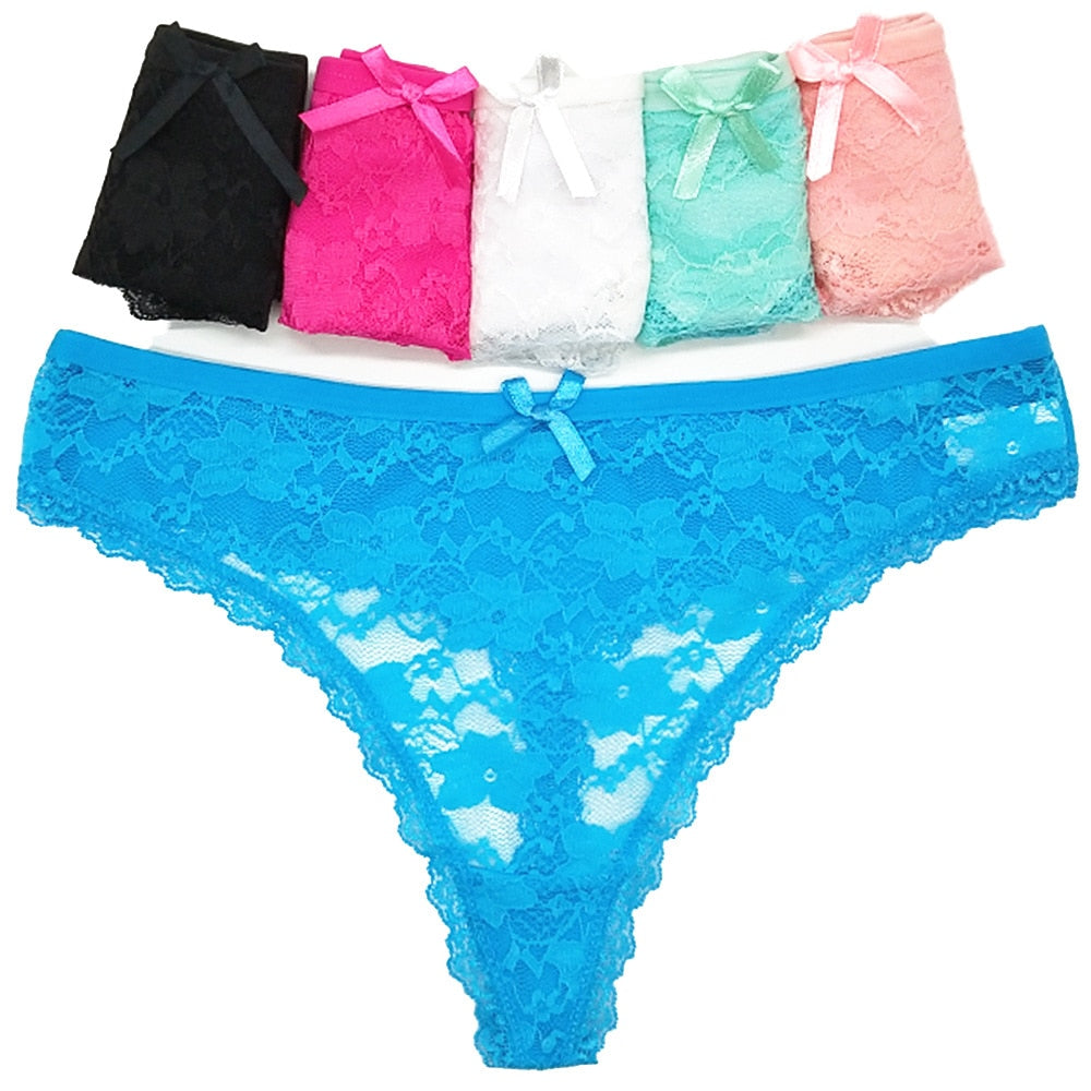 5 PCS/Set Transparent Underwear Ladies Lingerie Panty  Womens G String