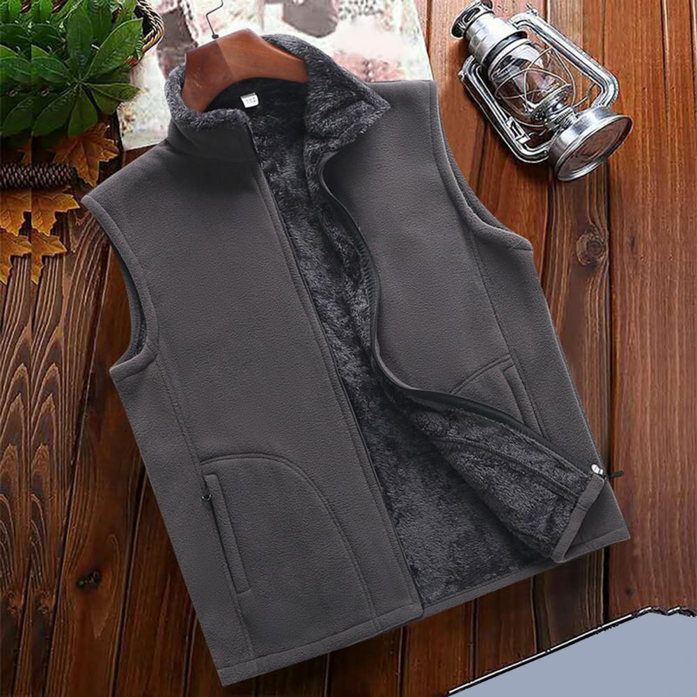 Fashion Chic Men Vest Winter Waistcoat  Zipper Coat