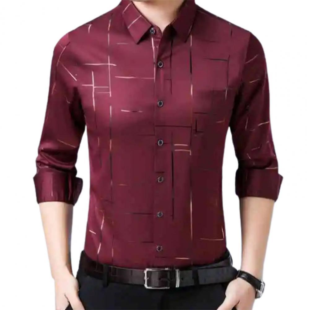 Elegant Men Single-breasted Cardigan shirt With Button