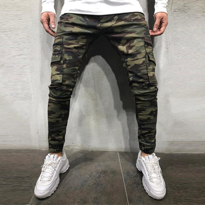 Men Fashion Joggers Camouflage Jeans Youth Personality Slim Trend Jeans Trousers