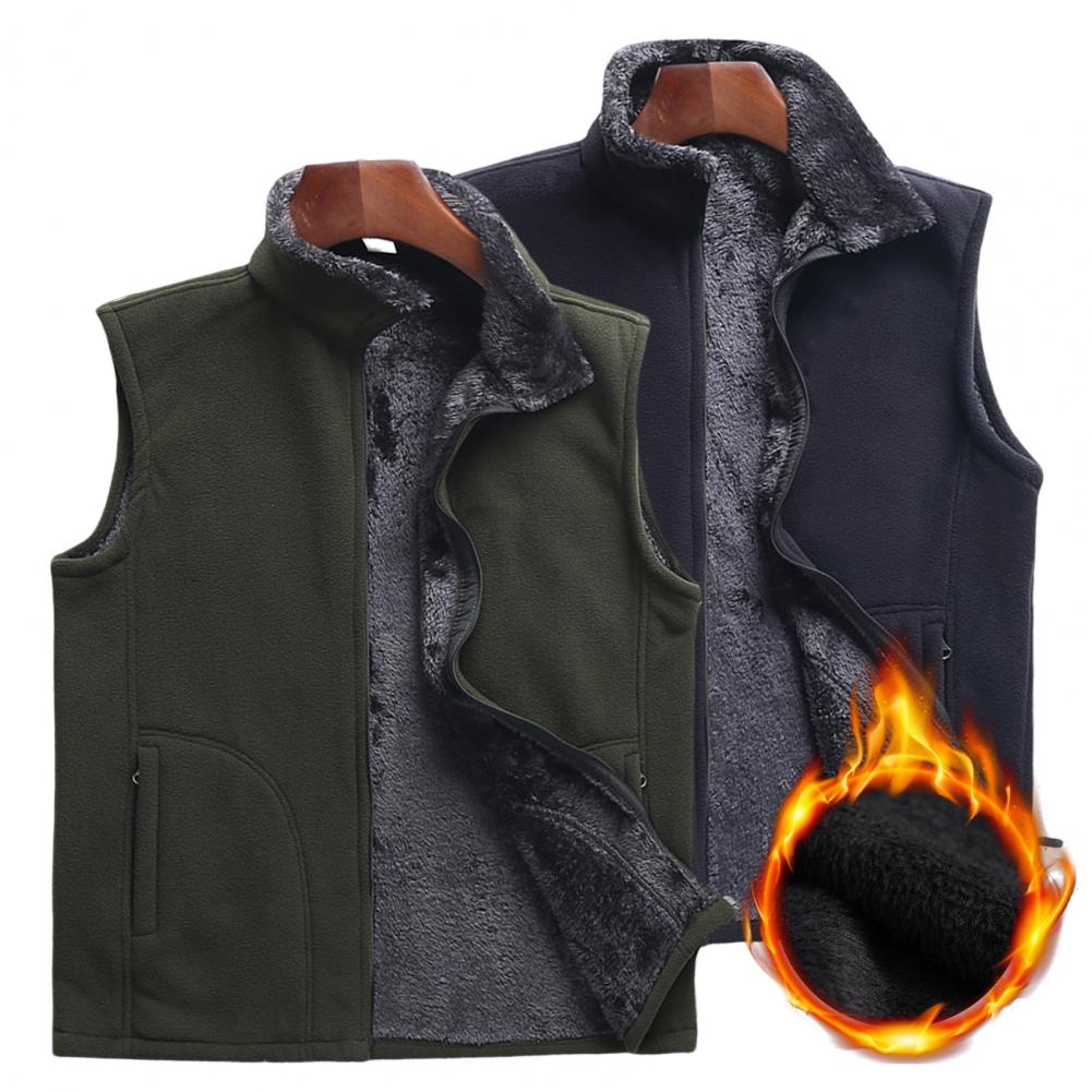 Fashion Chic Men Vest Winter Waistcoat  Zipper Coat